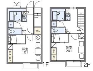 レオパレスリベイン【202号室】の間取り