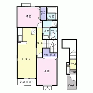 グッディ亀山A【2階】の間取り
