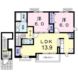 サニーユニゾンA棟【2階】の間取り