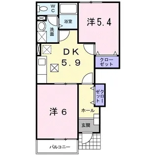 ジュネスさくら【1階】の間取り
