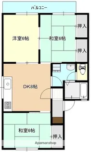 広島県広島市安佐北区落合南3丁目【アパート】の間取り