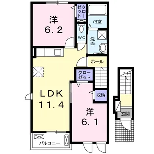 サニーエレガントハウスB【2階】の間取り