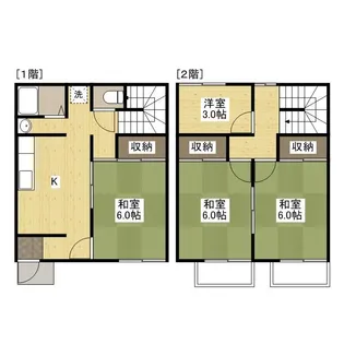 広島県広島市安佐北区口田南1丁目【テラスハウス】の間取り