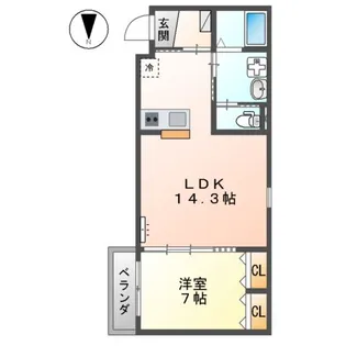 サンライズ京橋【1階】の間取り