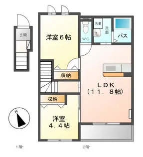 ベルクレスト【2階】の間取り