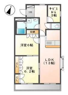 ラヴィータ高取北【3階】の間取り