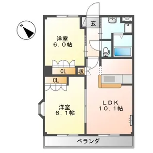 グリーン・コート【2階】の間取り
