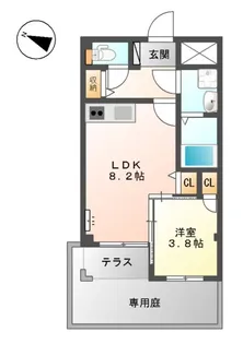 ヴィア・パーチェ・吉見園【1階】の間取り