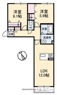シャイネンせせら【2階】の間取り