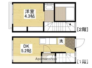 広島県広島市東区戸坂くるめ木2丁目【テラスハウス】の間取り