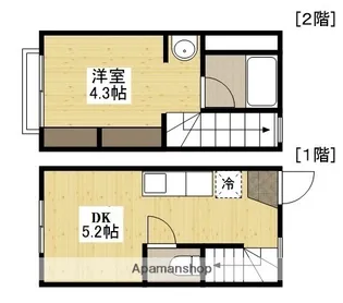 広島県広島市東区戸坂くるめ木2丁目【テラスハウス】の間取り
