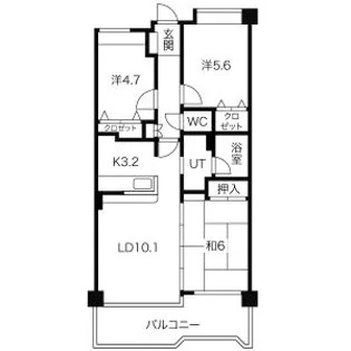 ダイアパレス向洋【5階】の間取り