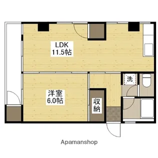 広島県広島市中区西川口町【マンション】の間取り