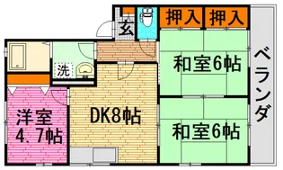 リバージュ2号館【2階】の間取り