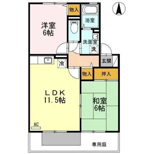 セジュール安芸【1階】の間取り