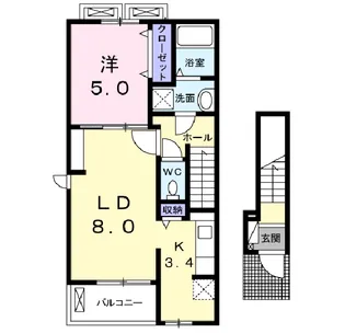 メゾンシュシュ【2階】の間取り