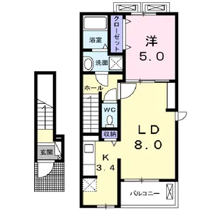 メゾンシュシュ【2階】の間取り
