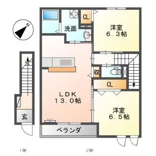 プランドール【2階】の間取り