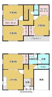 広島県広島市東区矢賀1丁目【一戸建】の間取り