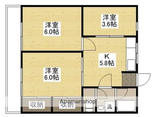 葵アパート【1階】の間取り