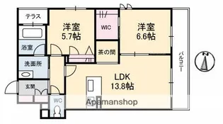 キヨール東原A棟【2階】の間取り