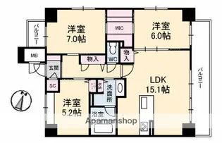 エストクローネ【6階】の間取り