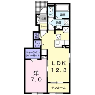 グラン・ミニヨンB【1階】の間取り