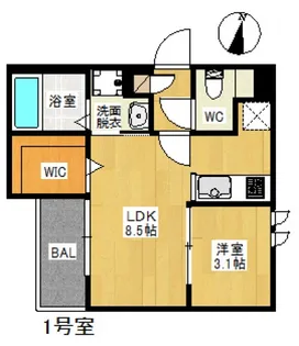 広島県広島市佐伯区五日市1丁目【アパート】の間取り