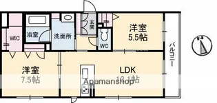 メゾンデルポ英【1階】の間取り