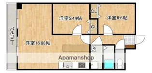 ハイツ南千田【6階】の間取り