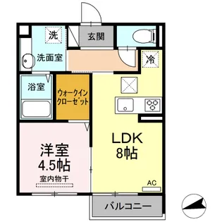 フローラル五月が丘 B棟【1階】の間取り