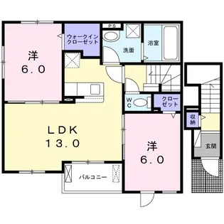 プリムローズⅡ【2階】の間取り