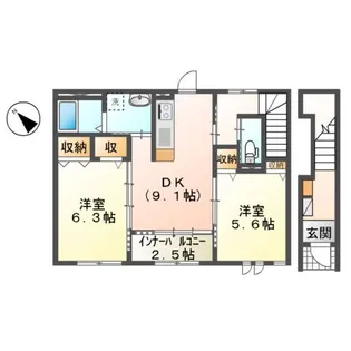 スターテラス上安【2階】の間取り