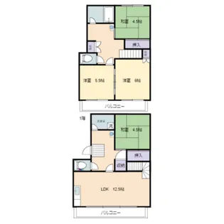 高陽真亀団地4号棟【703号室号室】の間取り