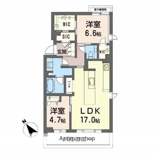 広島県広島市南区南蟹屋1丁目【マンション】の間取り
