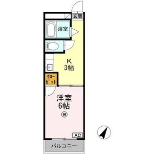 第1パークサイドマンション【2階】の間取り