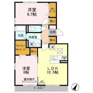 パティオにしはら【1階】の間取り