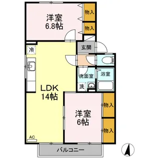 フォレストヴィラ C棟【2階】の間取り