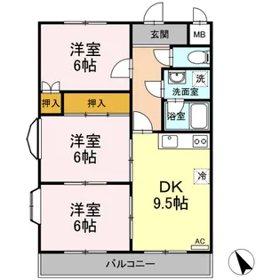 アゼリア祇園【1階】の間取り