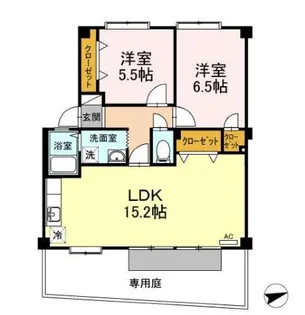 フォブールⅡ中村【103号室】の間取り