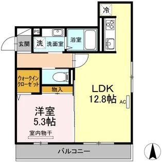 ブルーム宮の町【3階】の間取り
