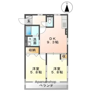 レトア金亀Ⅲ【2階】の間取り