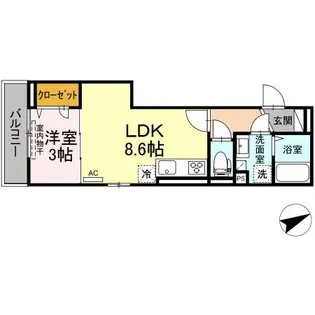 ペルル新広【3階】の間取り