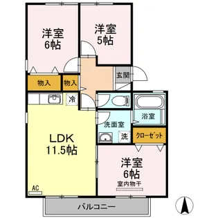 グレース祇園B棟【2階】の間取り