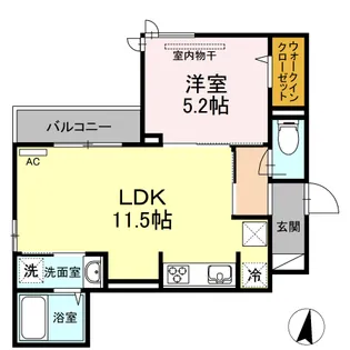 グランテリア楽々園S【1階】の間取り