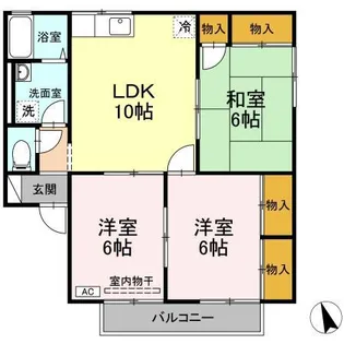 プチホワイト辻 D棟【1階】の間取り