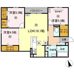 ONE WIDE 祇園【1階】の間取り