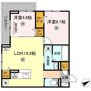 ボヌール祇園【2階】の間取り