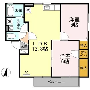 アゼリア土井A棟【2階】の間取り
