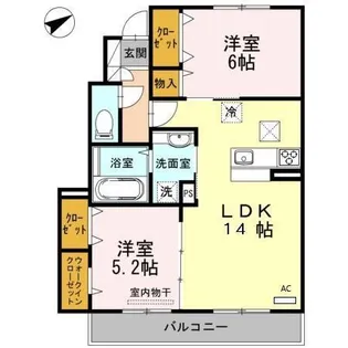 ラクスナカヤ2【1階】の間取り